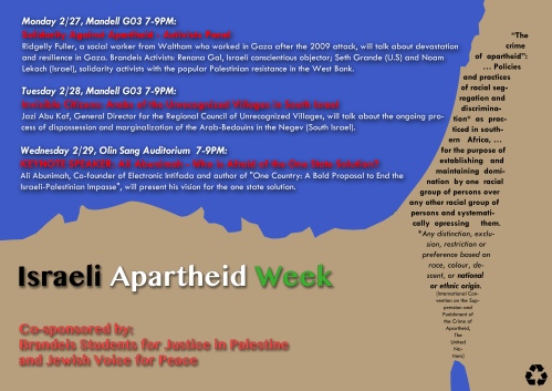 Brandeis Israeli Apartheid Week
